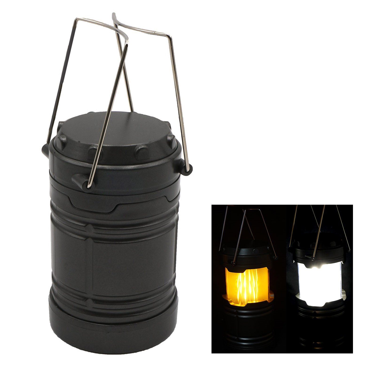 HAC24 LED Laterne Campinglampe Outdoor Camping Leuchte Tragbare Campinglaterne, LED fest integriert, Hellweiß, Flammenlicht, 2 Leuchtmodi Hellweiss & Flammenlicht, Batteriebetrieben