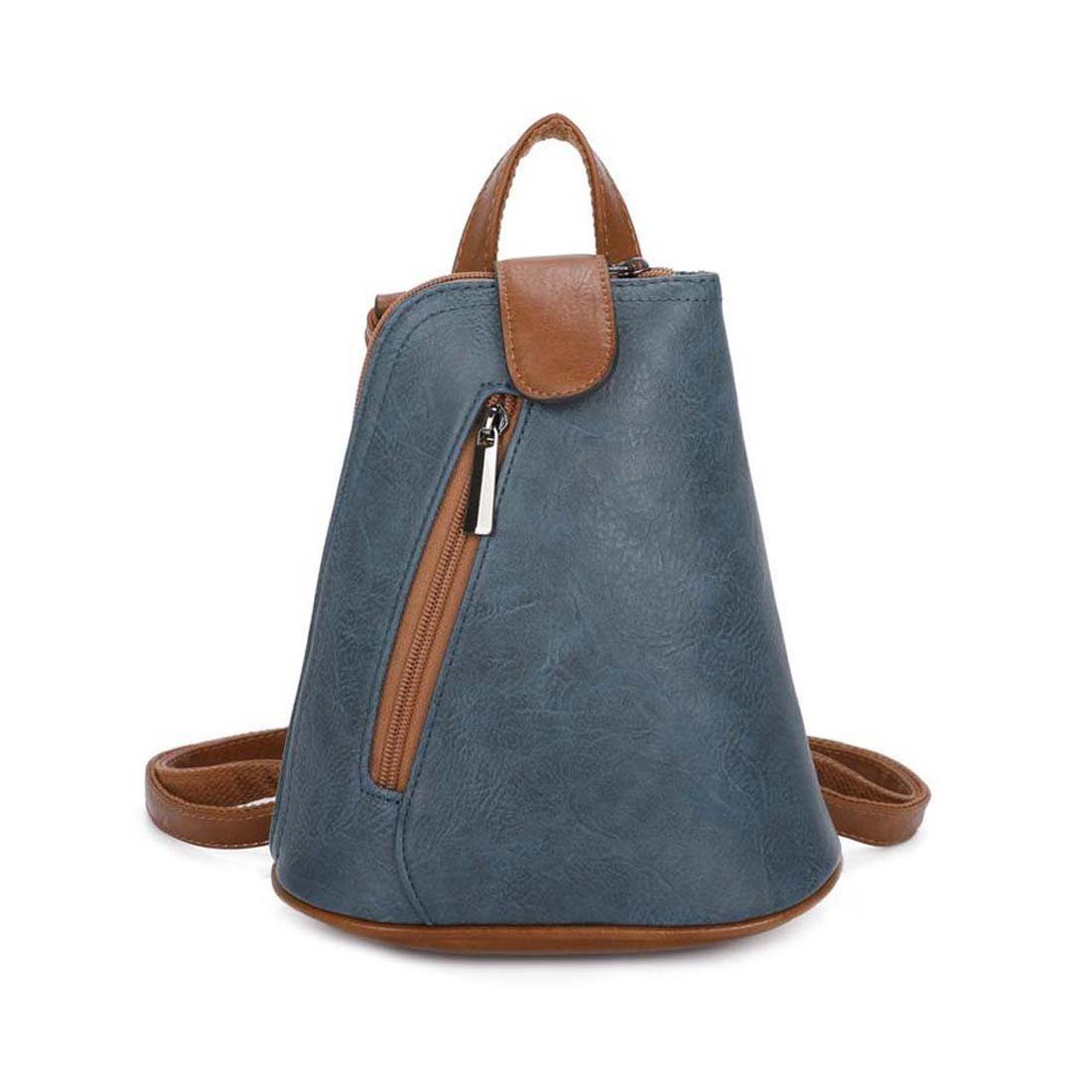 Umhängetasche Tasche / Schultertasche ITALYSHOP24 Crossover, Handtasche Damen tragbar Rucksack, kleiner Rucksack Jeansblau