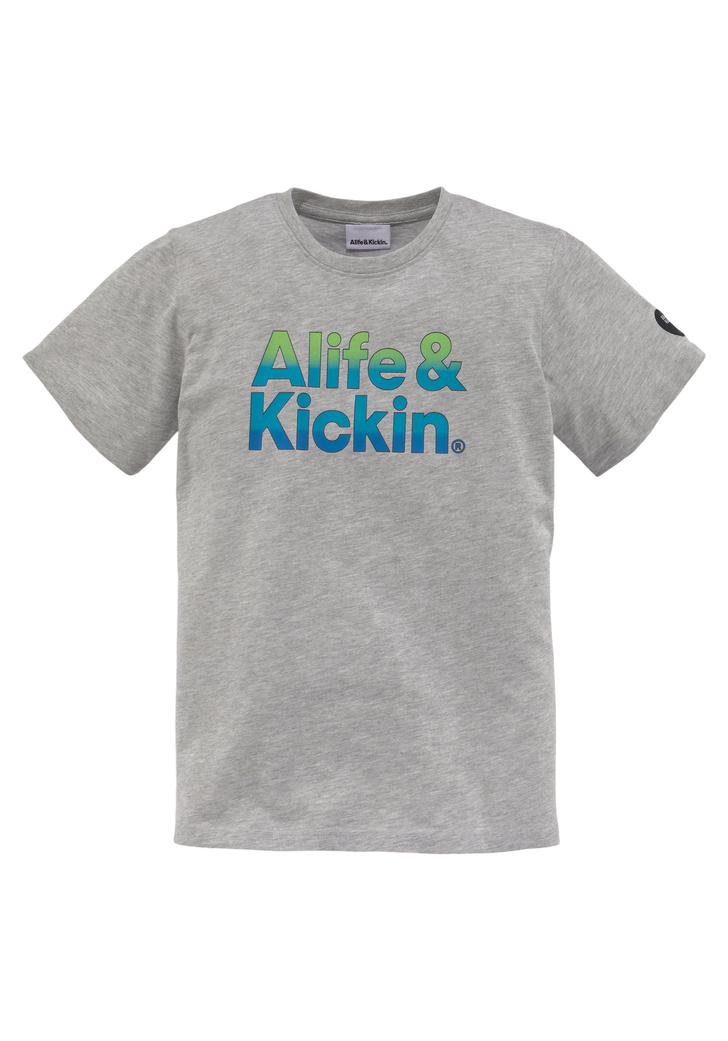 T-Shirt Alife&Kickin in Alife NEUE MARKE! Logo-Print Qualität, für Kids melierter Kickin &