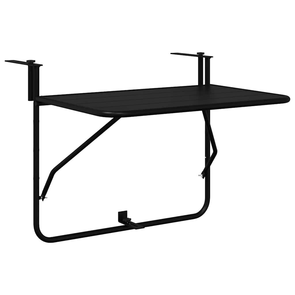 vidaXL Gartentisch Hängender Balkontisch Schwarz 60 x 39 x 65 cm Stahl (1-S günstig online kaufen
