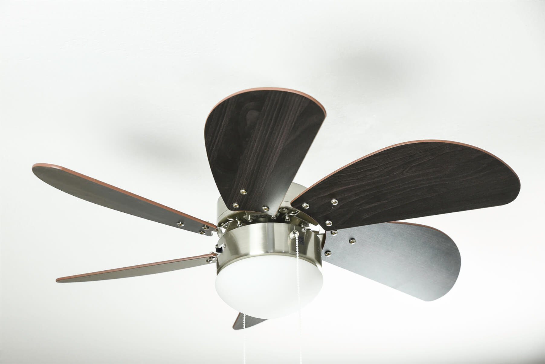Westinghouse Deckenventilator Deckenventilator Turbo Swirl Chrom 76 cm mit Licht, Mit Zugschnur