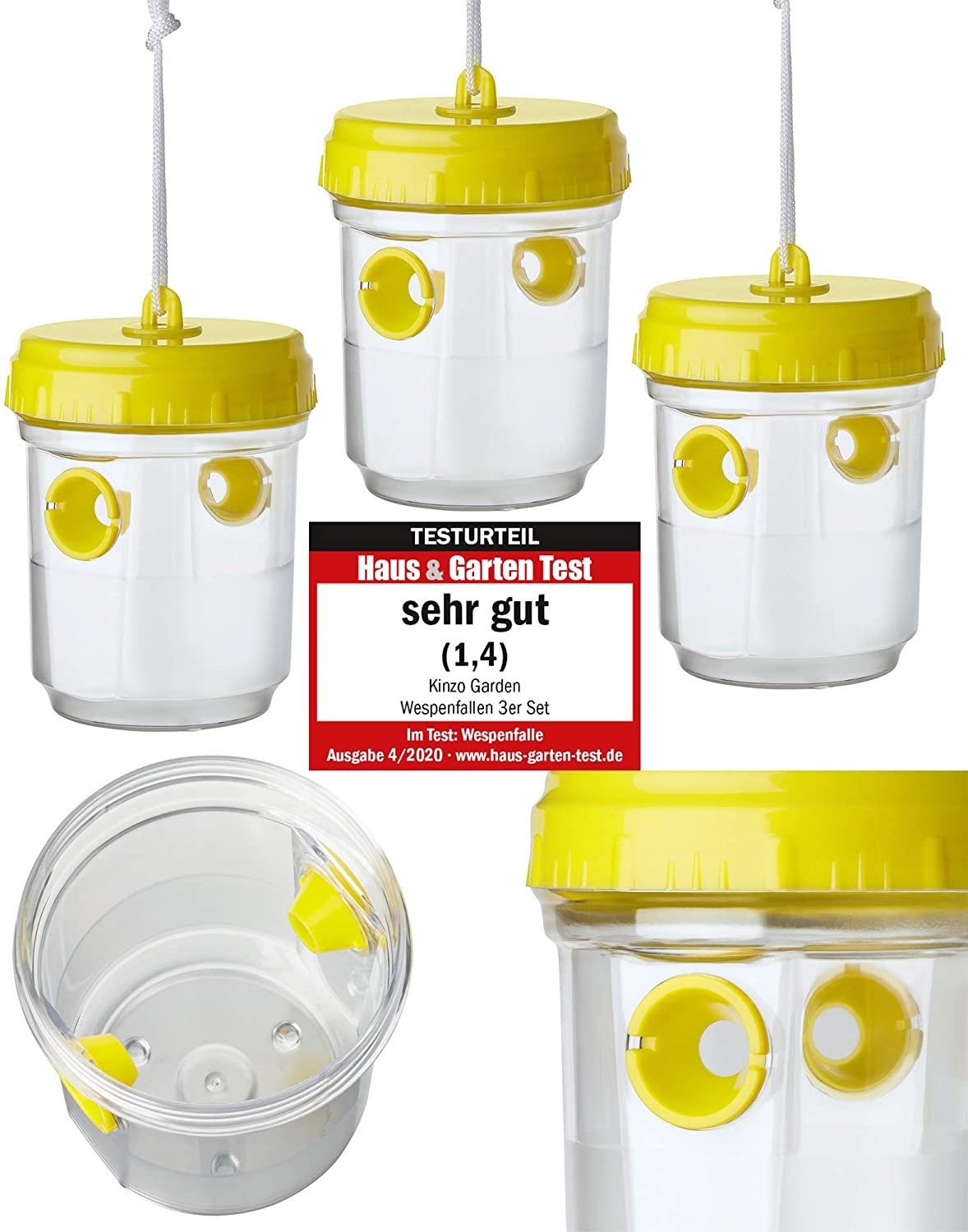 Insektenfalle Wespenfalle Wespen Abwehr 3er Set KINZO