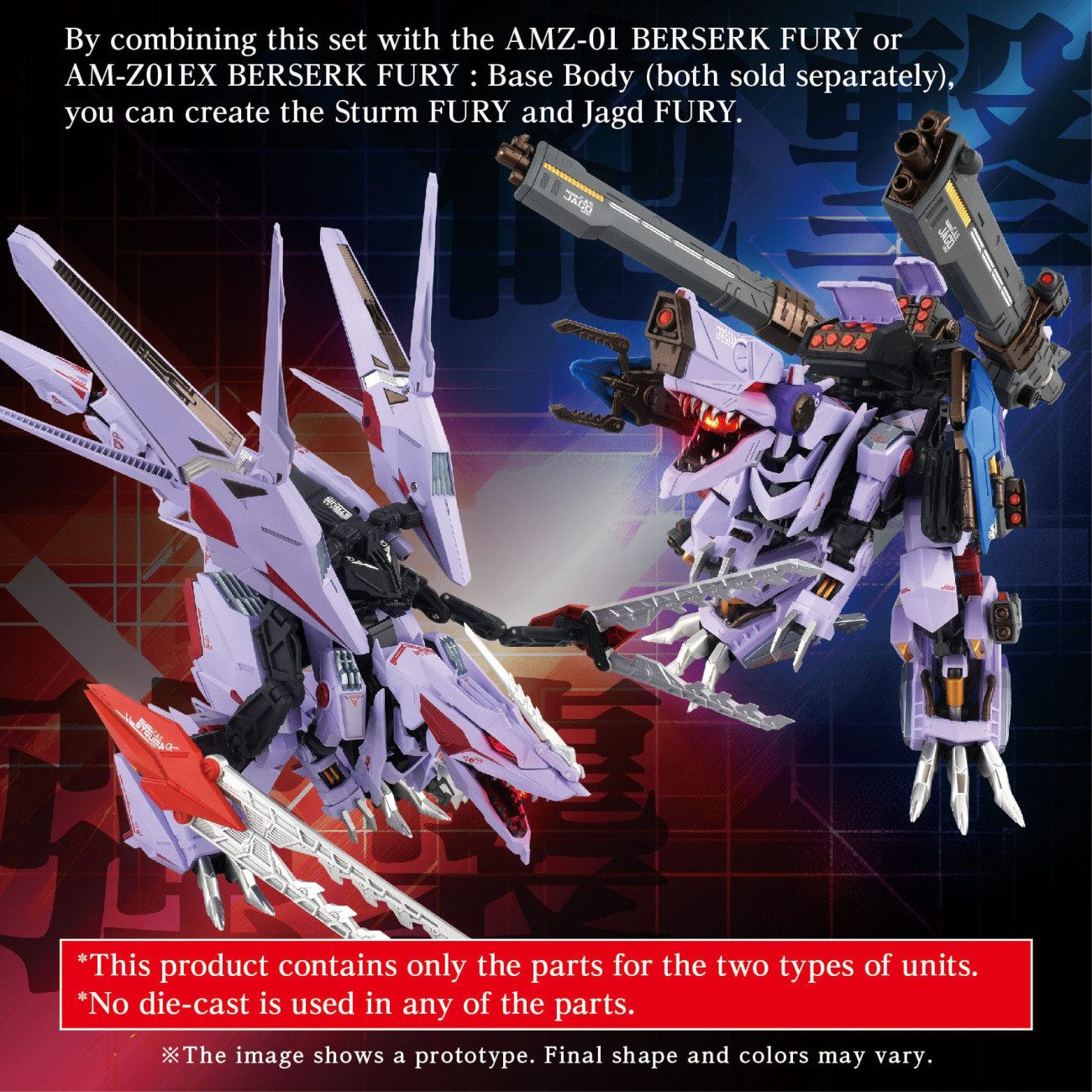 Takara Tomy Modellbausatz Zoids Model Kit Zubehör-Set AM-Z01CP Berserk Fury Sturm & Jagd Unit