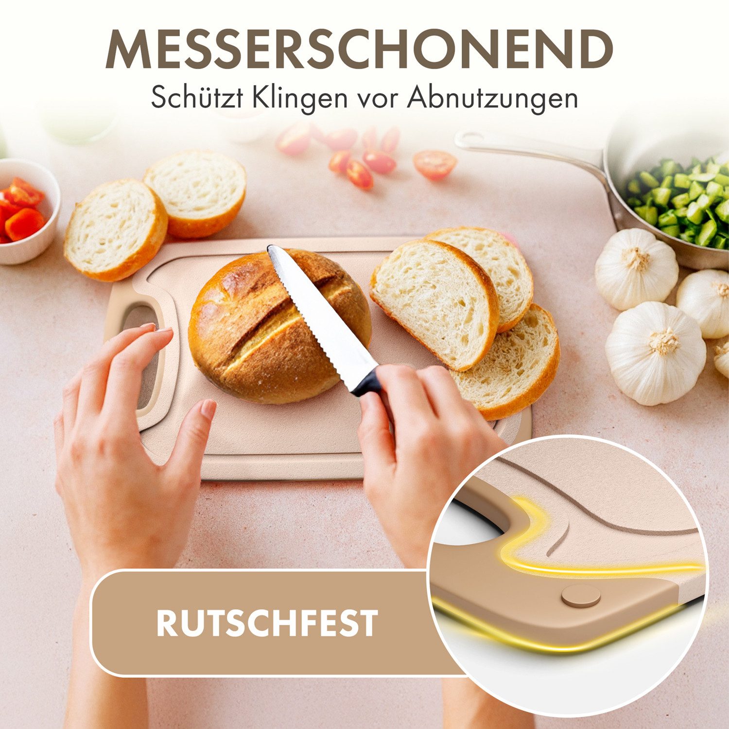 Blumtal Frühstücksbrett Blumtal Frühstücksbrettchen Kunststoff 25x15 im Set spülmaschinenfest, (2-St)