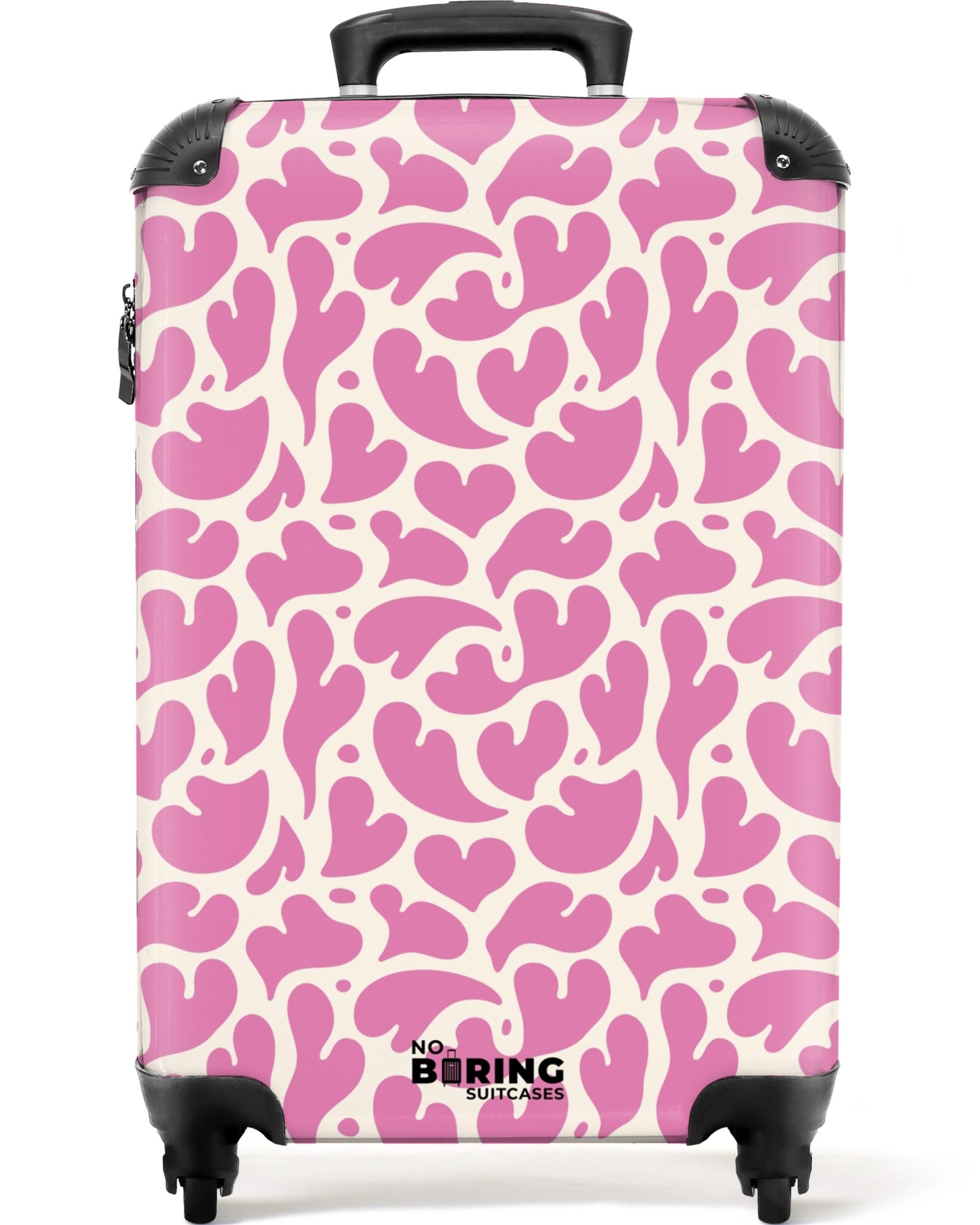 NoBoringSuitcases.com© Hartschalen-Trolley Rosa Herzen Muster 55x35x20cm, günstig online kaufen