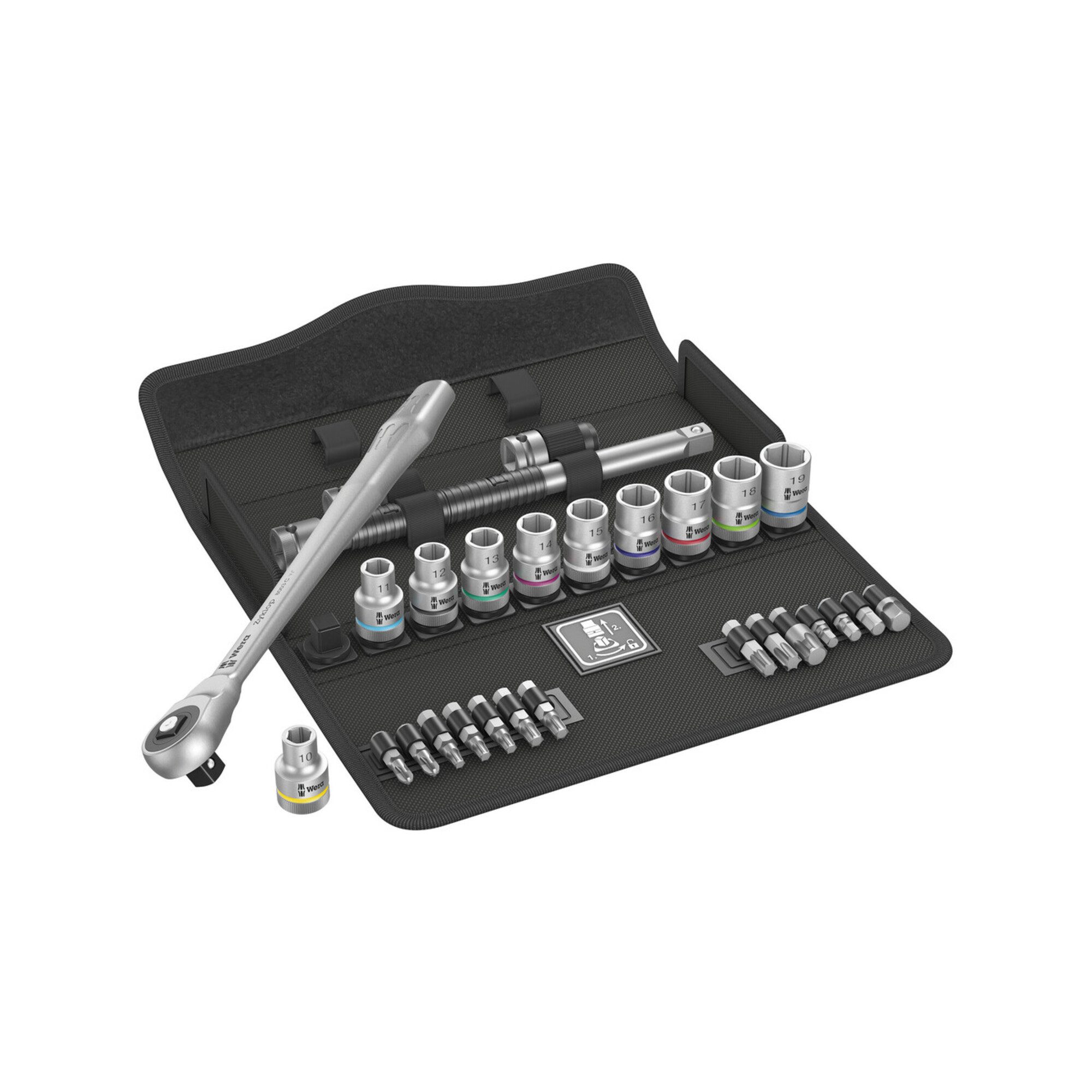 Wera Umschaltknarre Wera 8100 SC 7 Zyklop Metal-Knarrensatz, Durchsteckvierkant, 1/2"-Antr