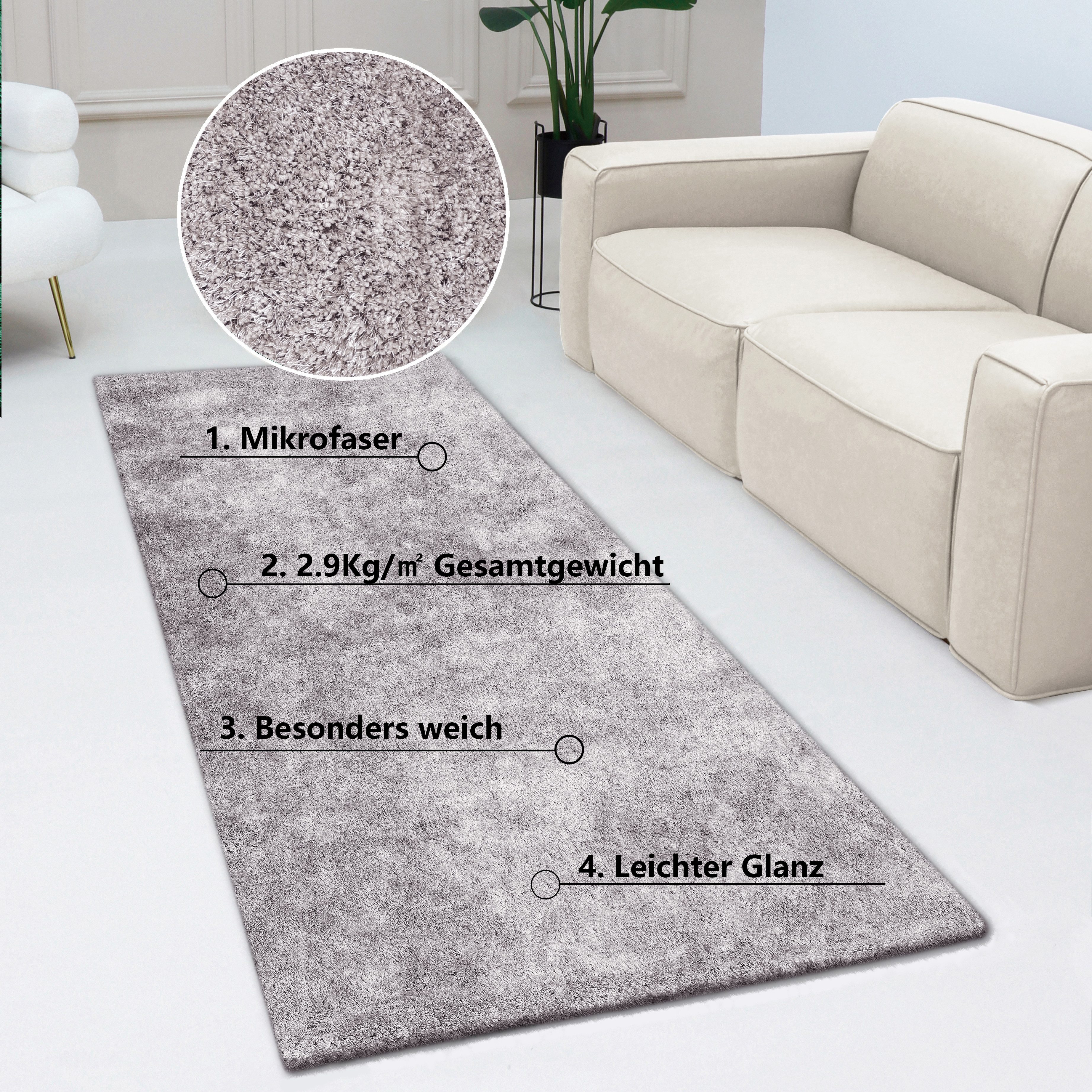 Bruno Banani Hochflor-Läufer Dana Teppich, Kundenliebling, günstig online kaufen