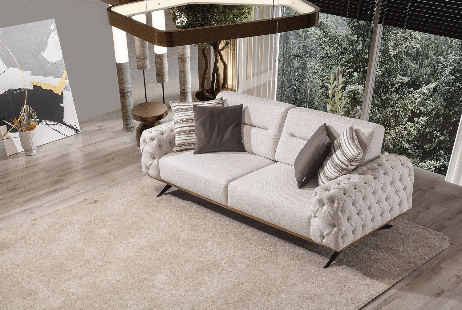 Villa Möbel Sofa Cuba, 2-Sitzer 1 Teile, mit Relax-/Bettfunktion durch verstellbare Rückenlehne