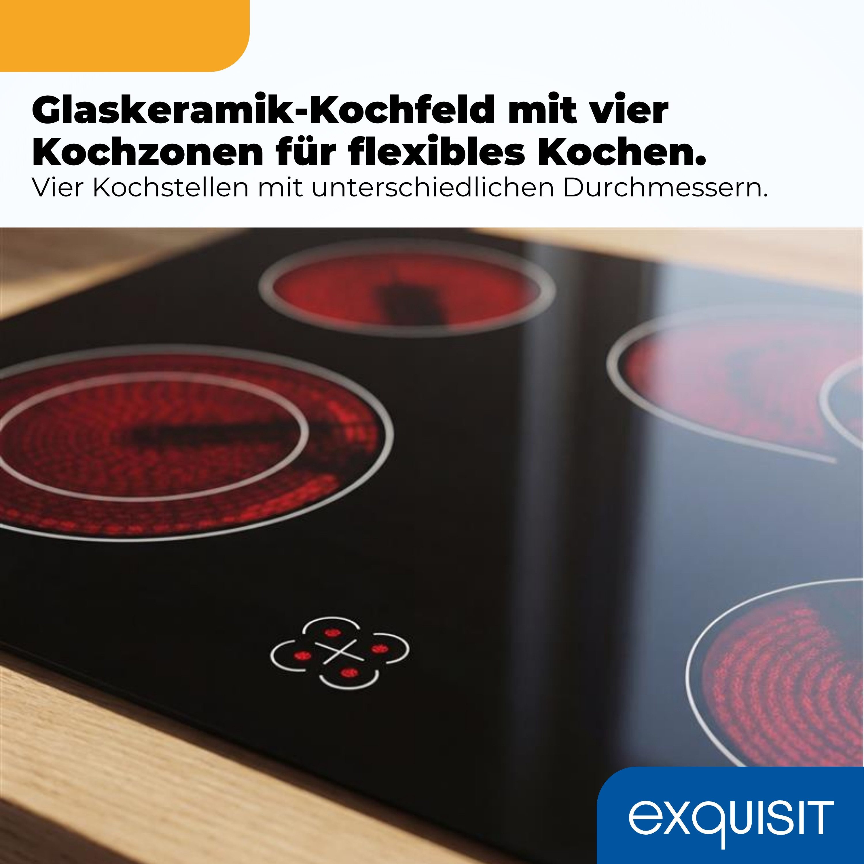 exquisit Backofen-Set EHE5258-UBZ-020, mit Teleskopauszug nachrüstbar, 75 Liter Garraum, 7 Funktionen, Restwärmeanzeige