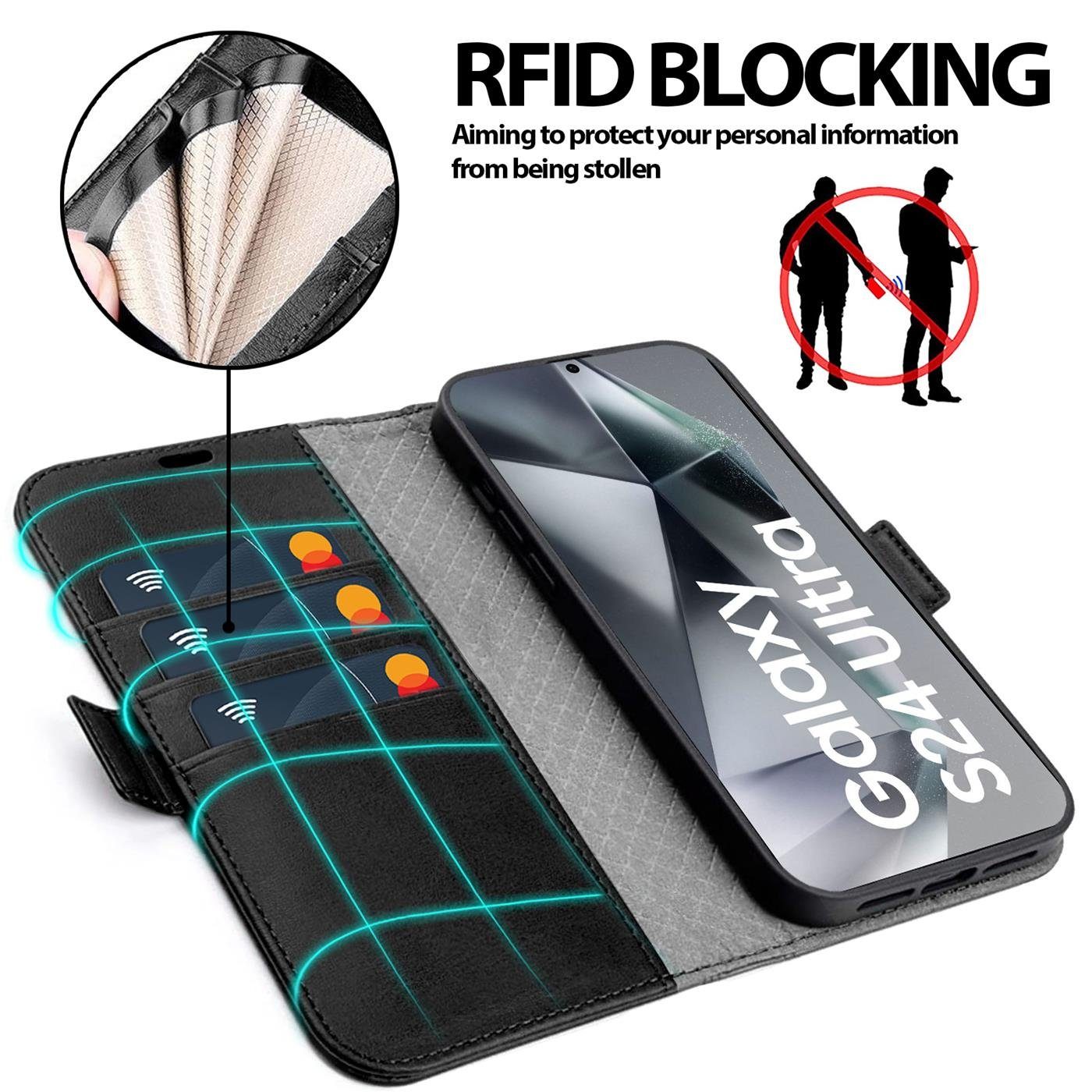CoolGadget Handyhülle Book Case Elegance Tasche für Samsung Galaxy S24 Ultra 6,8 Zoll, Hülle Magnet Klapphülle Flip Case für Samsung S24 Ultra 5G Schutzhülle – Bild 4 von 5