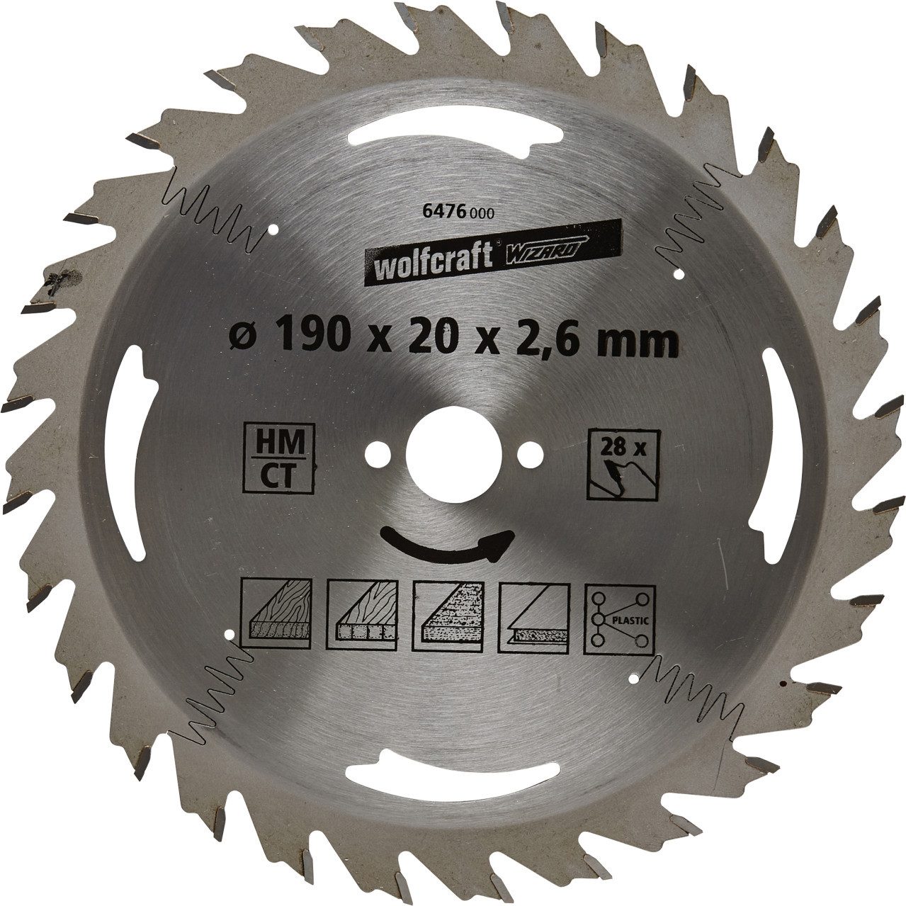 Wolfcraft Kreissägeblatt Wolfcraft Kreissägeblatt Serie silber Ø 190 mm