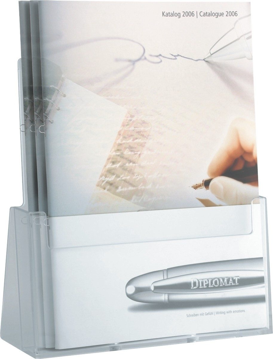 HELIT Stehsammler Tischprospektständer 1x A4 glasklar