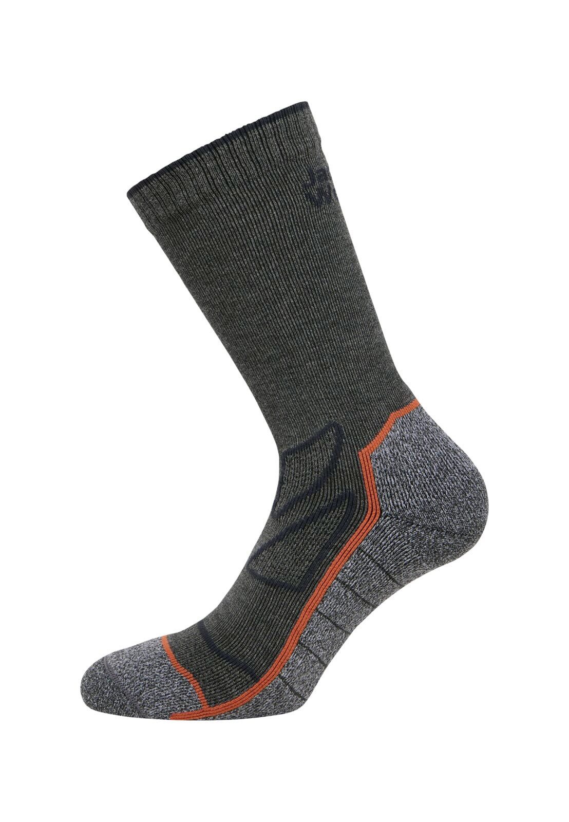 Jack Wolfskin Wandersocken Crew Vojo CL (geruchshemmend, schnelltrocknend) dunkelgrau - 1 Paar