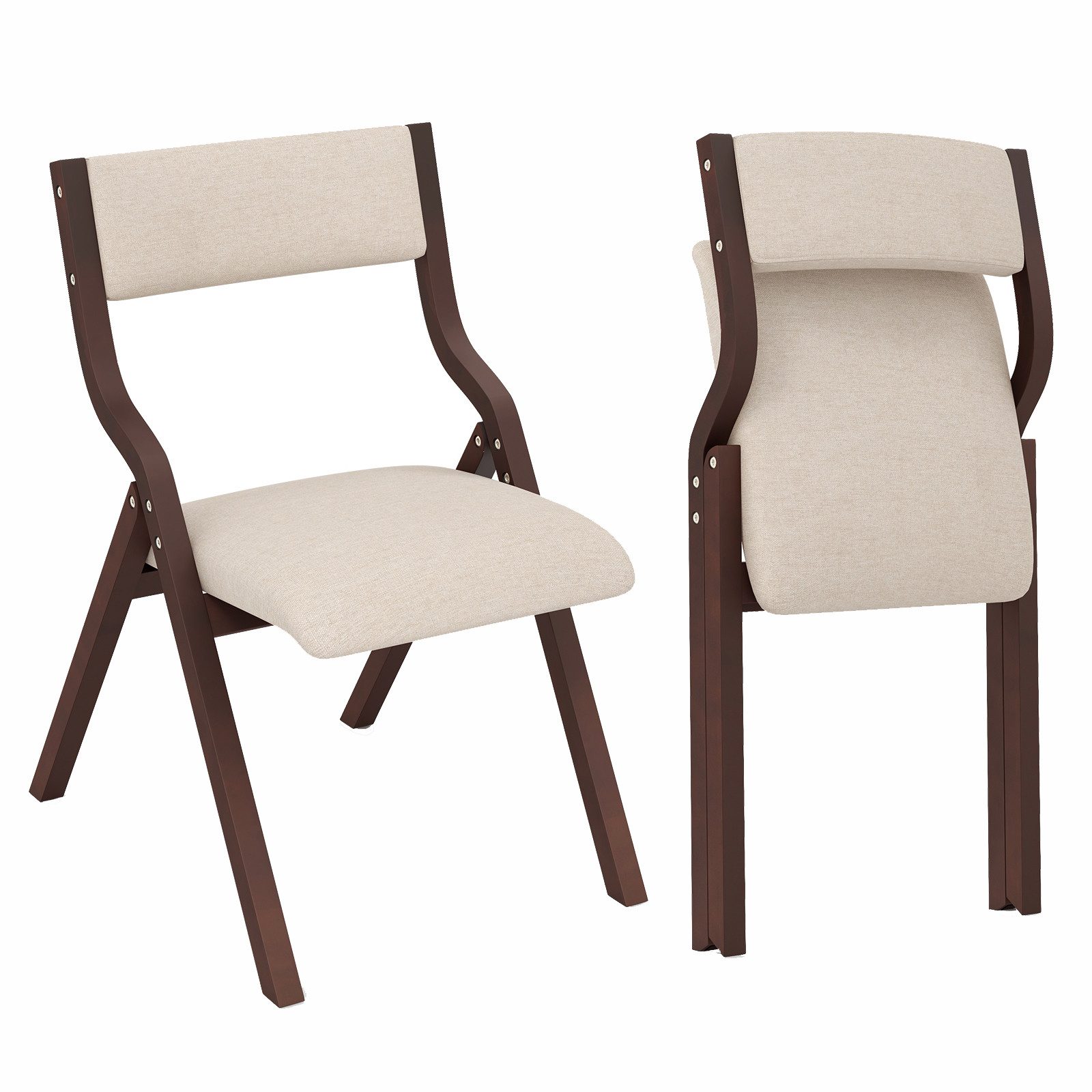KOMFOTTEU Esszimmerstuhl (2er Set), küchenstühle klappbar, mit Holzrahmen