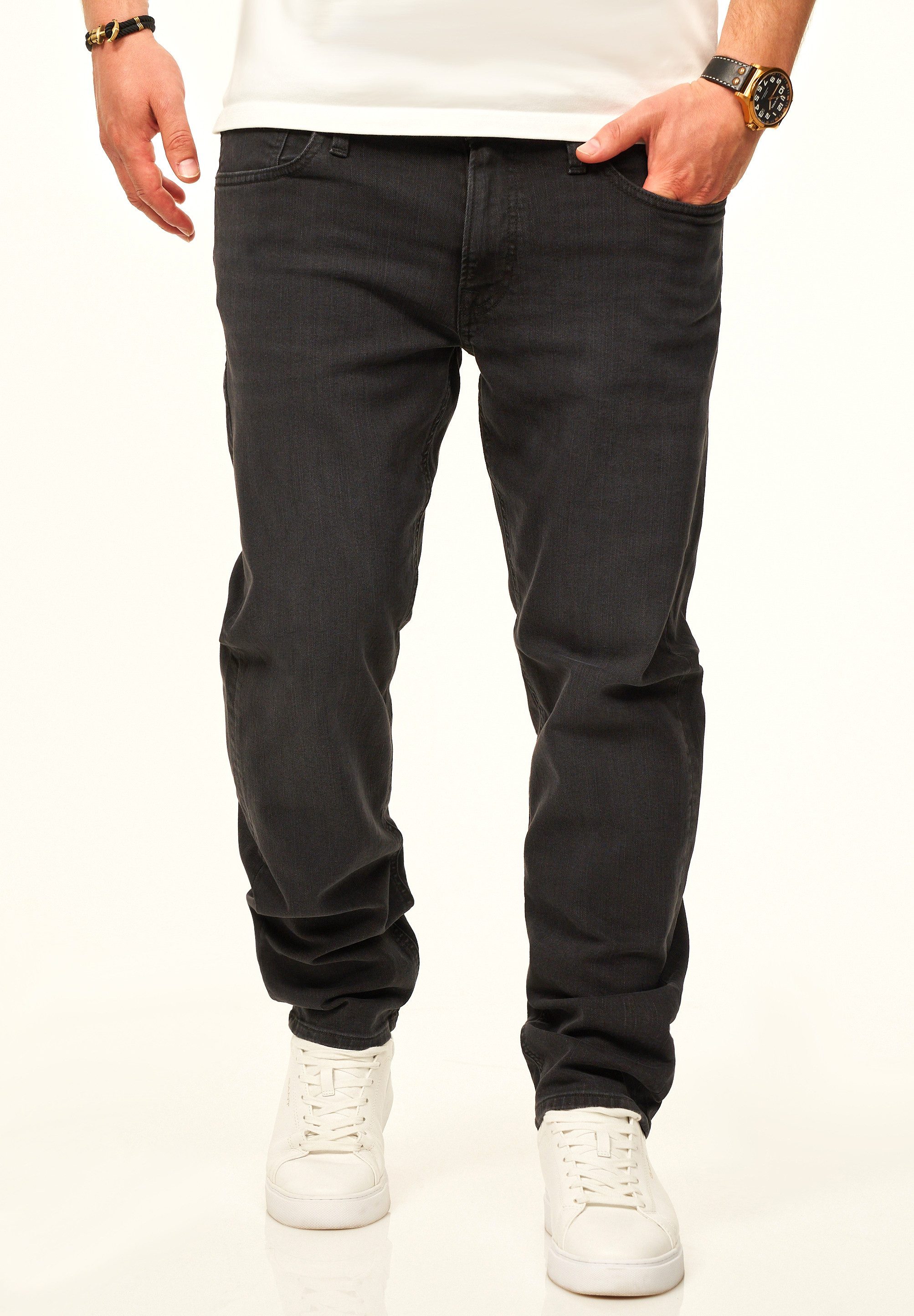 Jack & Jones Tapered-fit-Jeans MIKE ARIS Original Denim Hose mit Stretch Herren Jeans mit Comfort Fit Passform