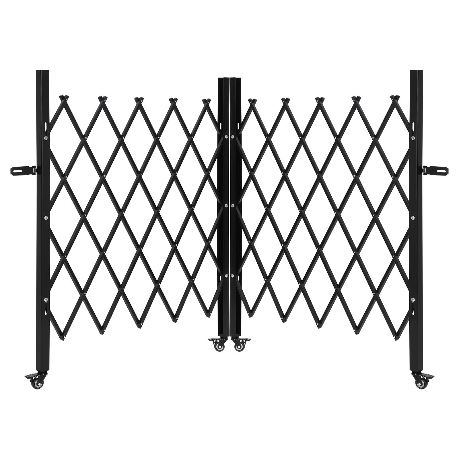 GarveeMore Zaunpfosten Metall ausdehnbare Barrikade, ausziehbarer Verkehrszaun mit Rollen