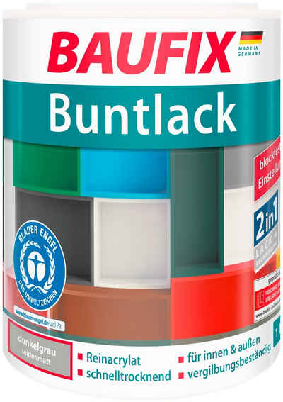 Baufix Acryl-Buntlack »Buntlack seidenmatt«, 1 Liter, grau