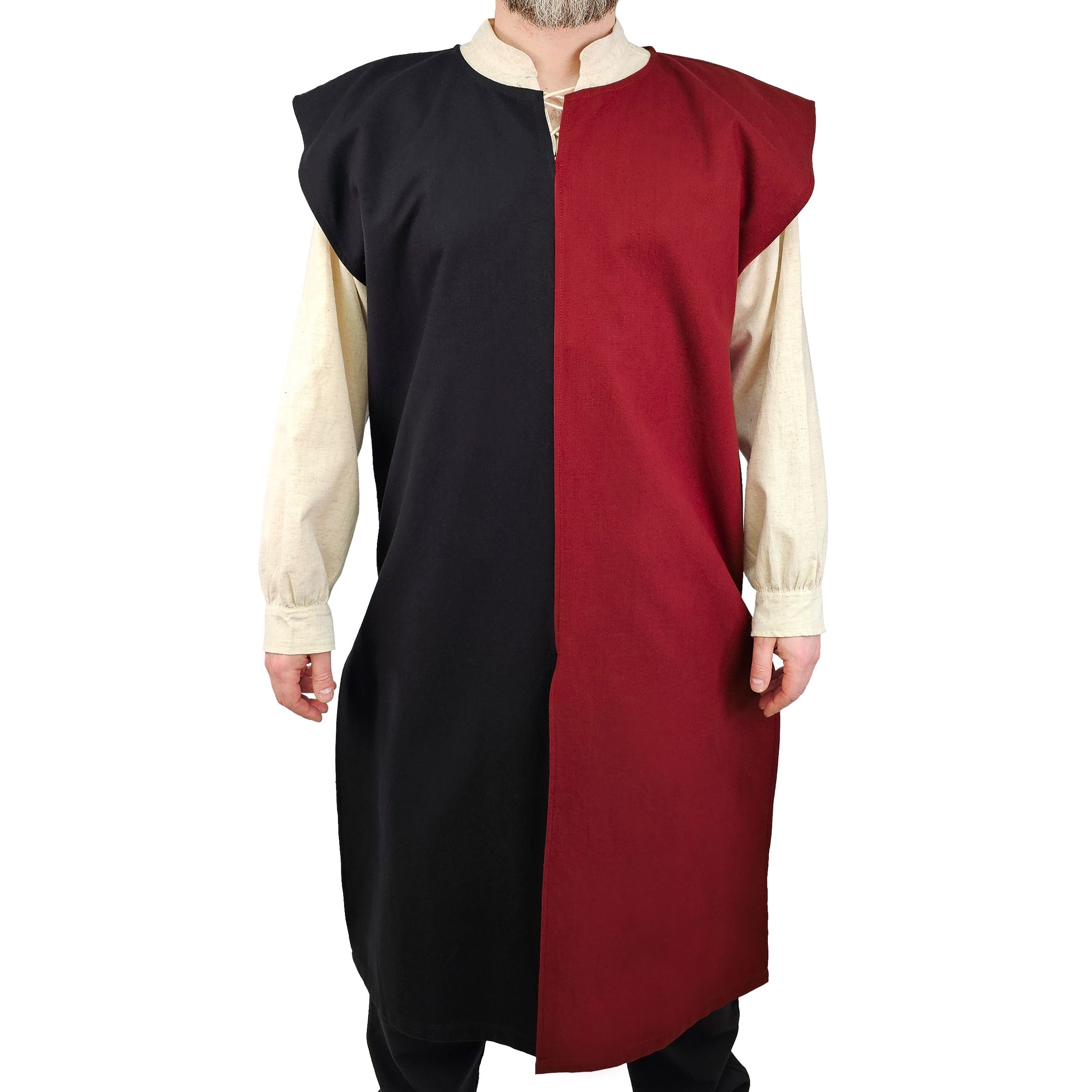 Vehi Mercatus Wikinger-Kostüm Mittelalter Wappenrock Rot / Schwarz "Enzio"