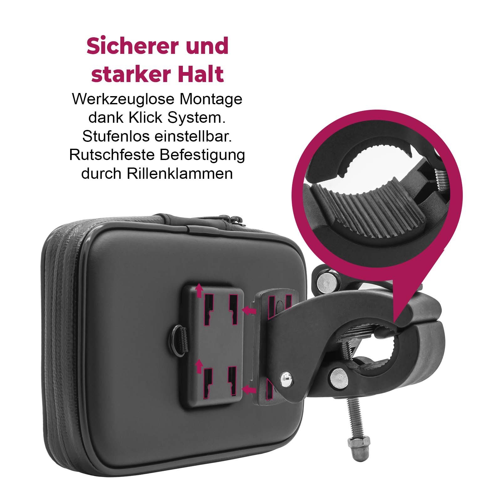 Mobilefox Smartphone-Halterung Halterung Halter Fahrrad Motorrad Lenker Handy Smartphone Größe L – Bild 4 von 4