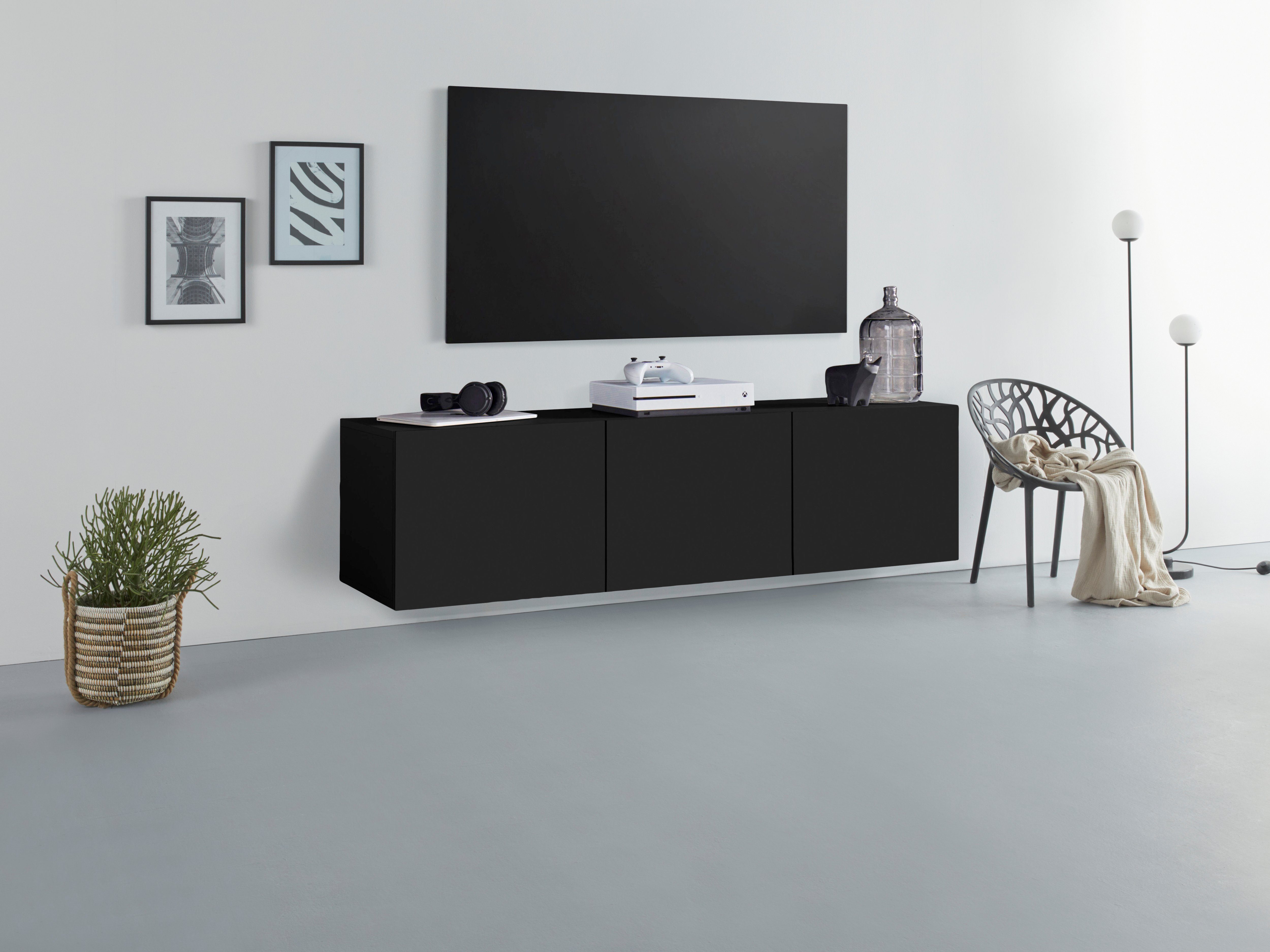 borchardt Möbel Lowboard Sophia, TV-Schrank mit 3 Türen, hängend oder stehend, Breite 139 cm mit 3 Türen, stehend und hängend