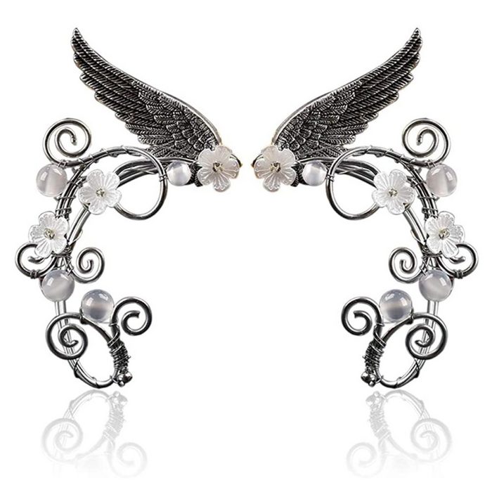 GLAMO Paar Ohrstecker mit Ohrklemme Ein Paar Elfen-Ohrmanschetten handgemacht Clip-Ohrringe für Frauen