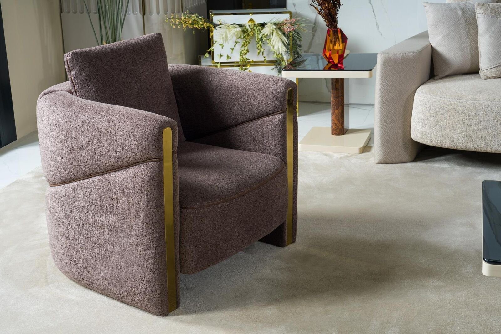 JVmoebel Sessel Design Sitzer Luxus Sessel Relax Textil Sessel Club Lounge Modern (Sessel), Made In Europe