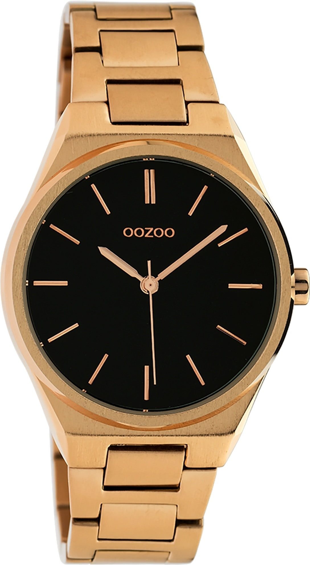 OOZOO Quarzuhr Oozoo Damen Armbanduhr Timepieces Analog, (Analoguhr), Damenuhr rund, mittel (ca. 34mm) Metallarmband rosegold