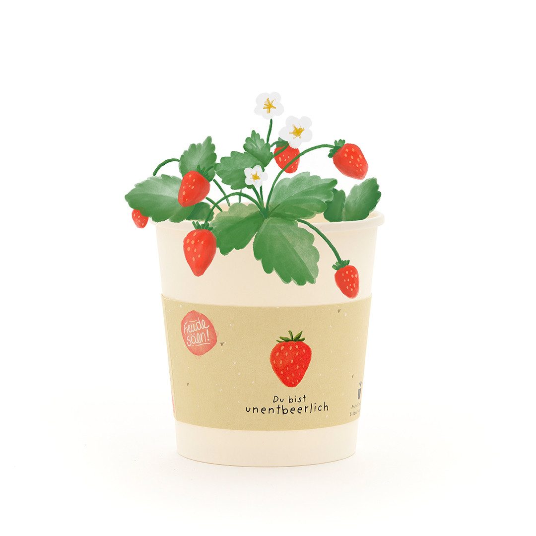 Anzuchttopf Erdbeer-Anzuchtset als liebevolles Geschenk, Geschenkidee