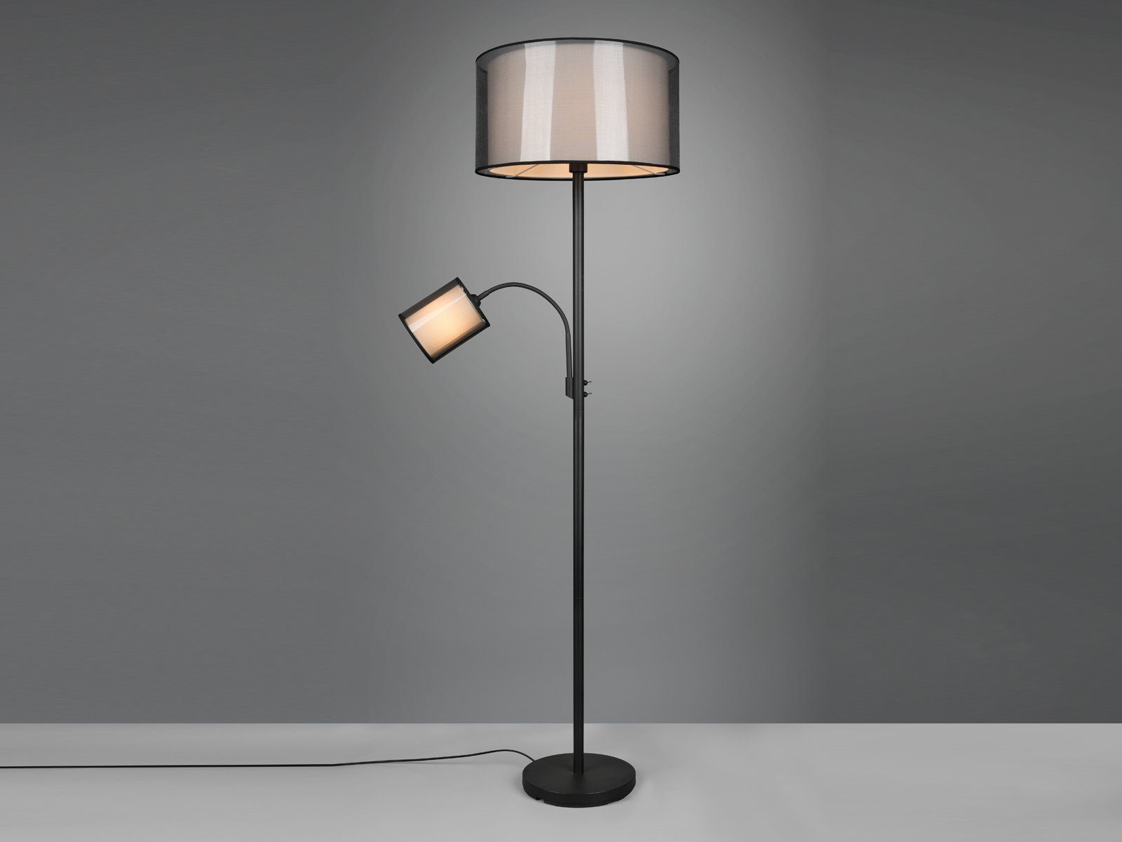 Ecke, Dimmfunktion, H: mit Lesearm & wechselbar, Design-er LED für Lampe ausgefallene 174cm meineWunschleuchte LED Stehlampe, dimmbar Warmweiß, Leselampe