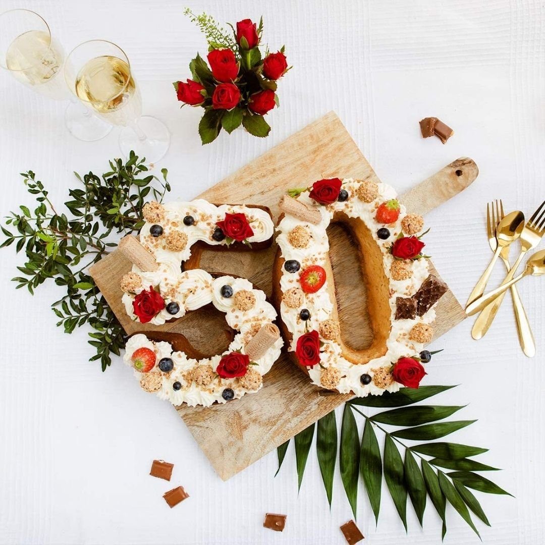 BakeNCount Backform BakeNCount Kuchen Backform-Set Zahlen 40 (4 und 0), extra Groß