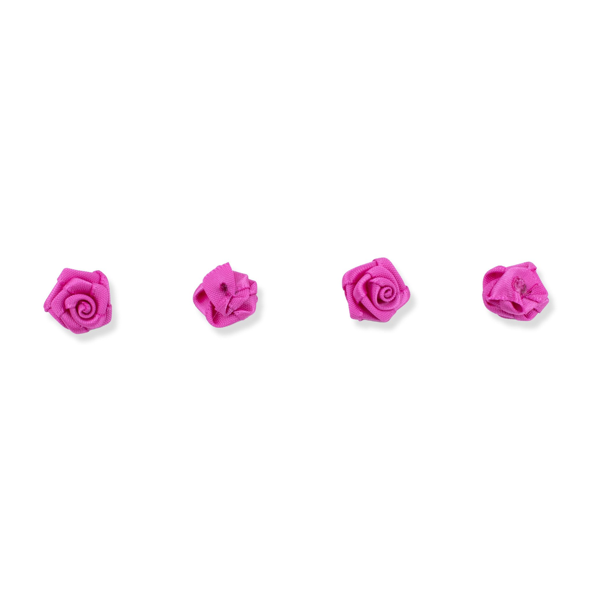 Creativery Streudeko, Satinrosen 15mm zum Basteln & Aufnähen 20 Stück Fuchsia