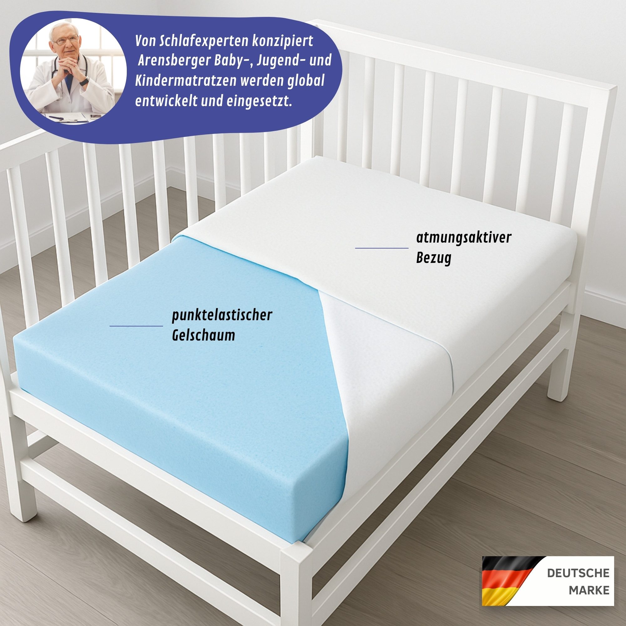 Babymatratze Kindermatratze Babymatratze NORA Bezug waschbar günstig online kaufen