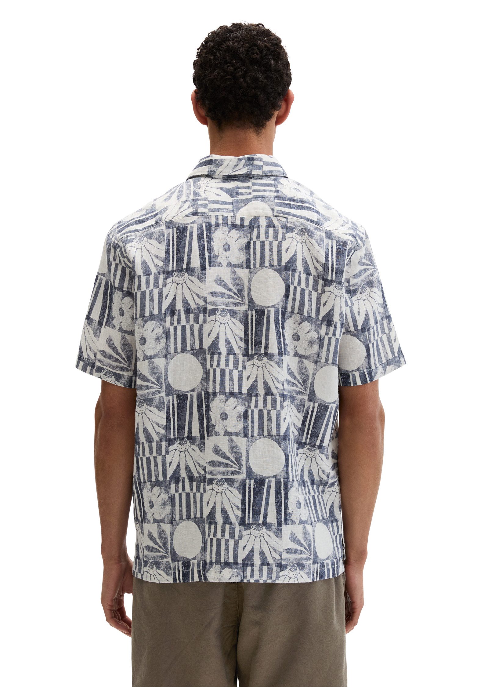 Marc O'Polo Kurzarmhemd Leinenhemd regular fit mit Allover-Print