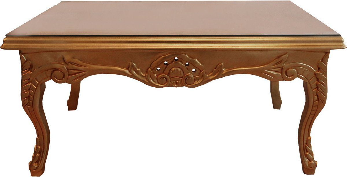 Couchtisch 100 Salon Tisch 70 - x Möbel Padrino Casa Couchtisch cm Barock Gold
