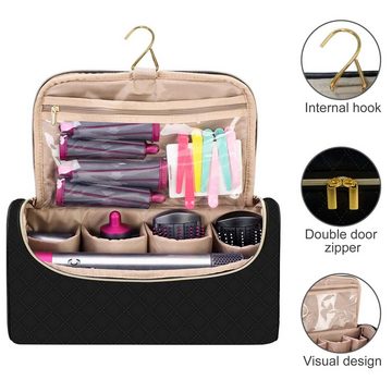 CALIYO Kosmetiktasche Reisetasche für Haarstyling-Geräte, Aufbewahrungstasche mit Haken, Tragetasche für Frisur-Werkzeuge und Zubehör
