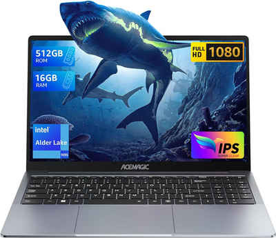 ACEMAGIC Akku N5095, bis zu 3,4 GHz Notebook (Intel, ‎Intel UHD Graphics, 512 GB SSD, 2.4G/5G WiFi, BT5.0, Type_C, USB3.2, HDMI, Webcam Laptop Büro)