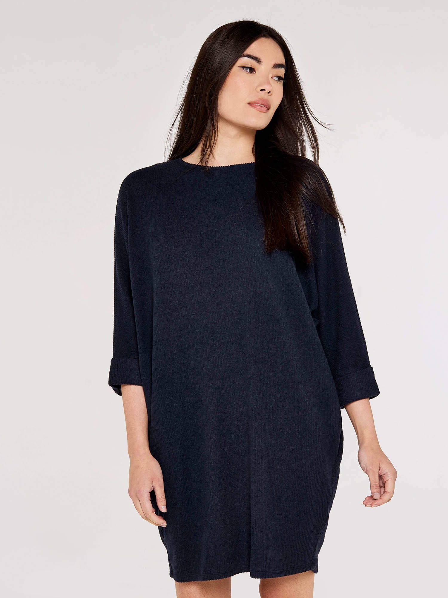 Apricot Minikleid Cocoon-Design, mit Umschlagärmeln günstig online kaufen