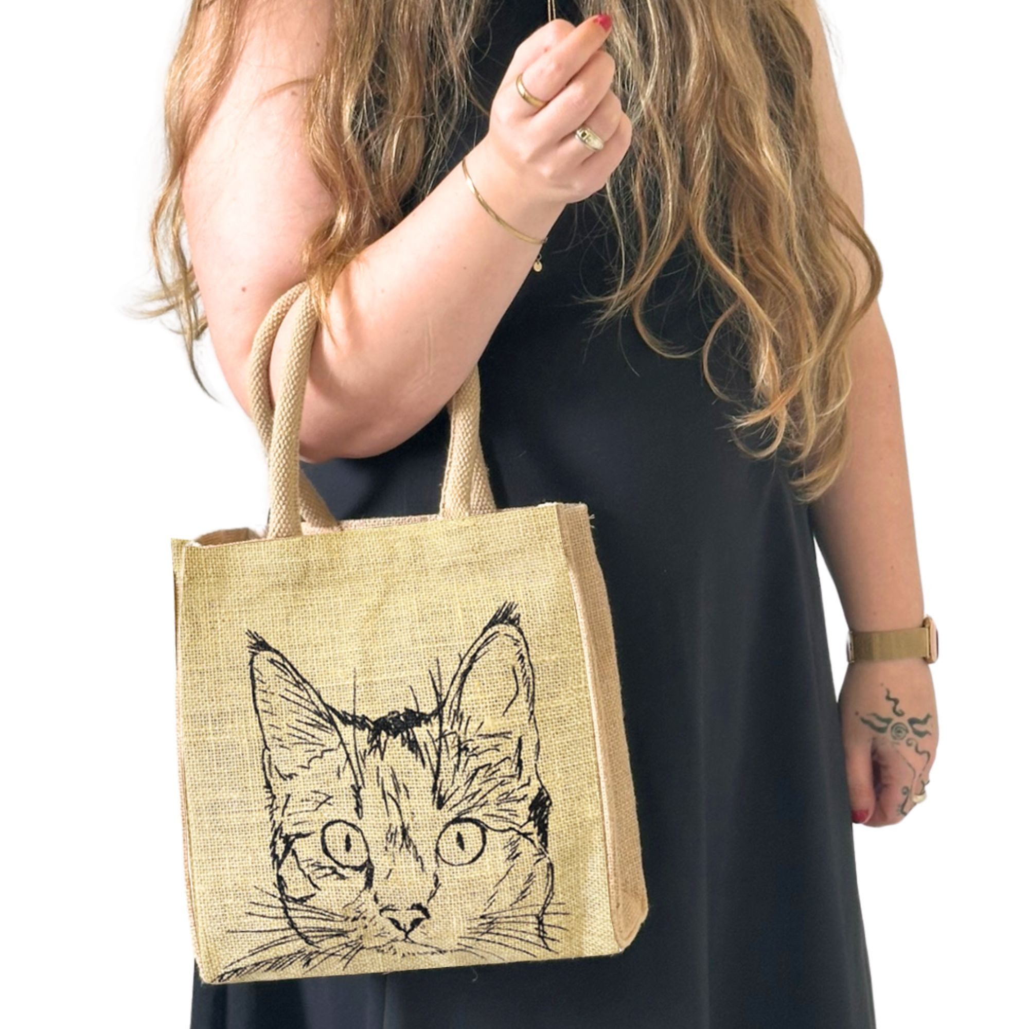 Domelo Handtasche Domelo Jute Handtasche kleine Jutetasche vegane mini Einkaufskorb, Deutsch Designer