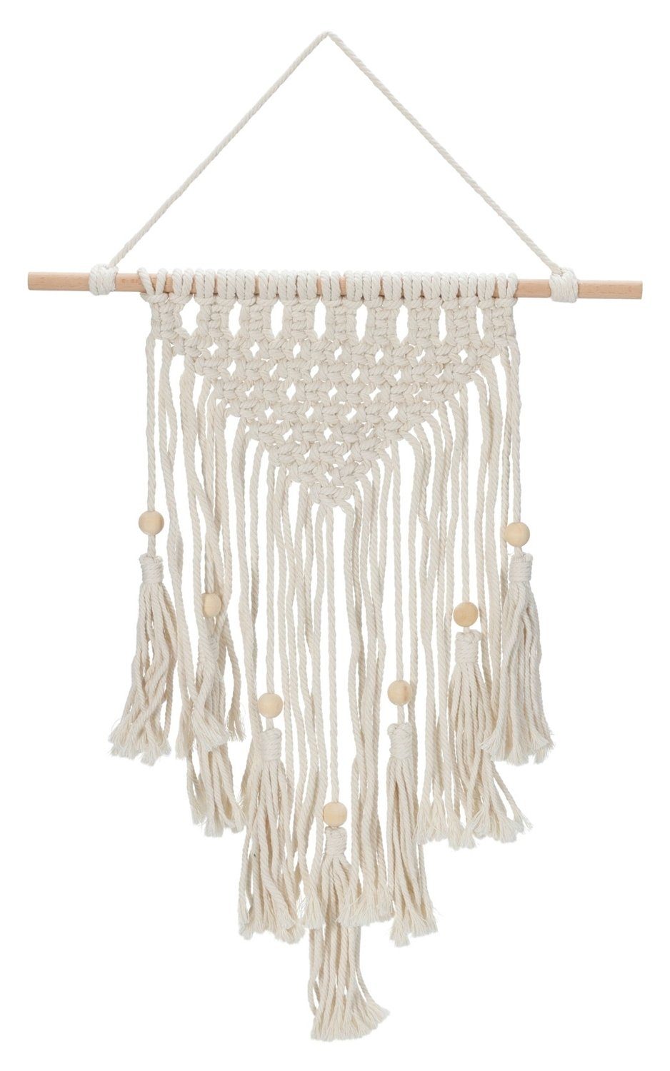 Dekofigur Makramee-Wanddeko QUESTIN, Weiß, B 37 cm günstig online kaufen