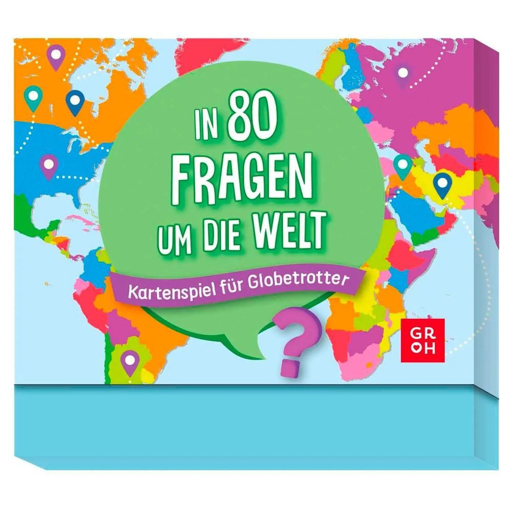 groh Verlag Spiel In 80 Fragen um die Welt - Kartenspiel für Globetrotter