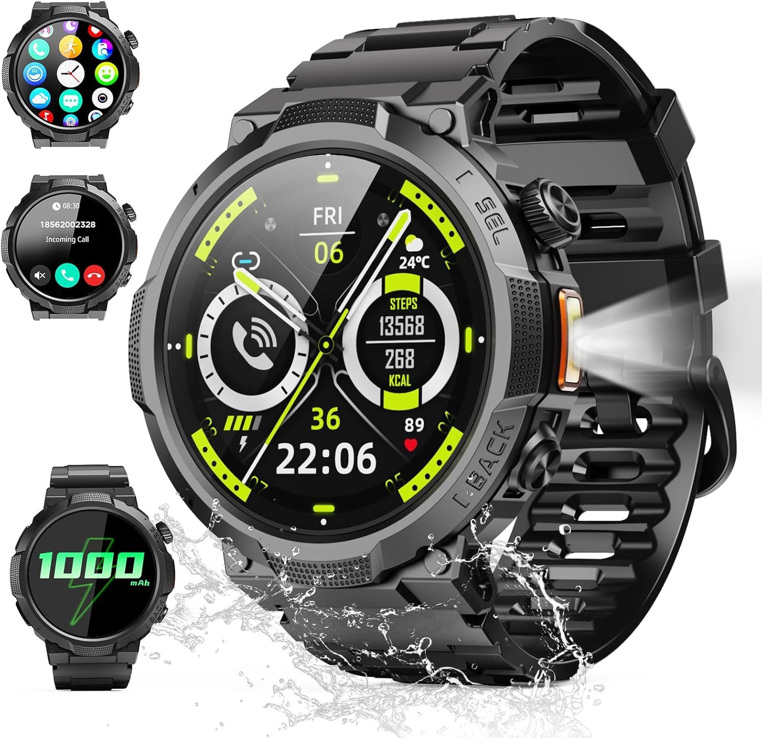 Zevelora für Damen und Herren mit Bluetooth-Anrufen und Gesundheitsüberwachung Smartwatch (1,53 Zoll, Andriod iOS), Fitnessuhr mit Schlafanalyse, Sportmodi und Benachrichtigungen