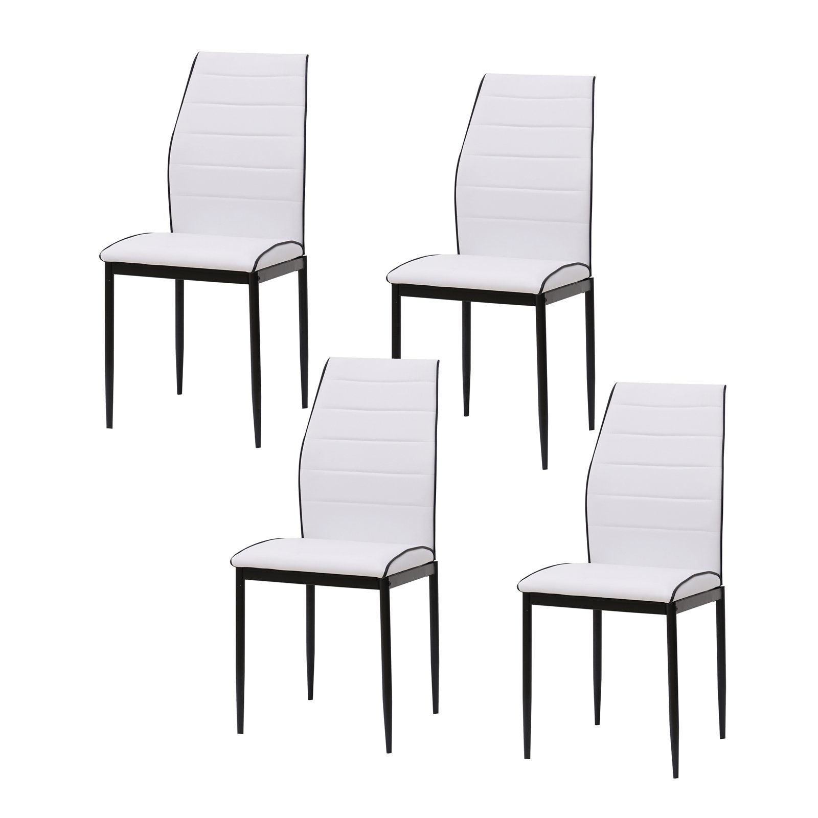 HTI-Living Esszimmerstuhl Stuhl Madison PU Weiß (Set, 4 St), Esszimmerstuhl Kunstleder