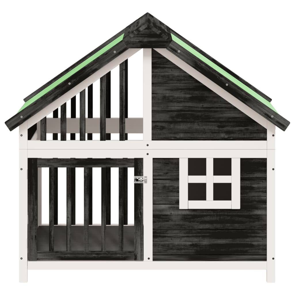 vidaXL Hundezwinger Hundehütte Grau 96x60,5x87 cm Massivholz Kiefer