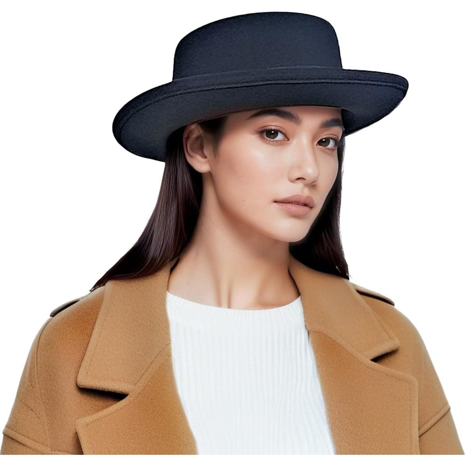 LuxusKollektion Fedora Fedora Hut Filzhut Porkpie Tophut Herren Damen Einheitsgröße Schwarz