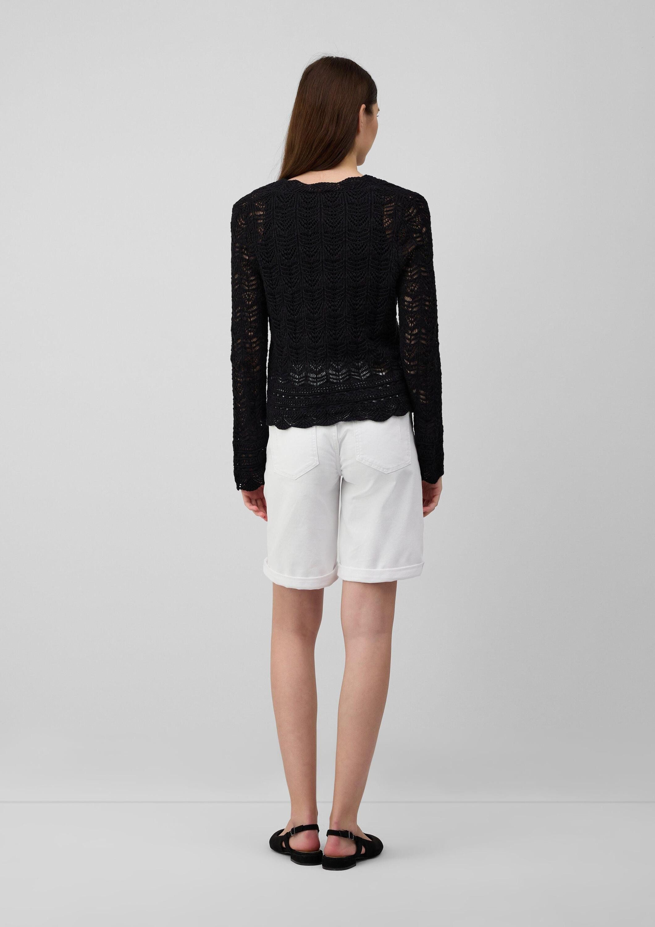s.Oliver Cardigan Indoor-Jacke Cardigan aus Ajourstrick mit V-Ausschnitt