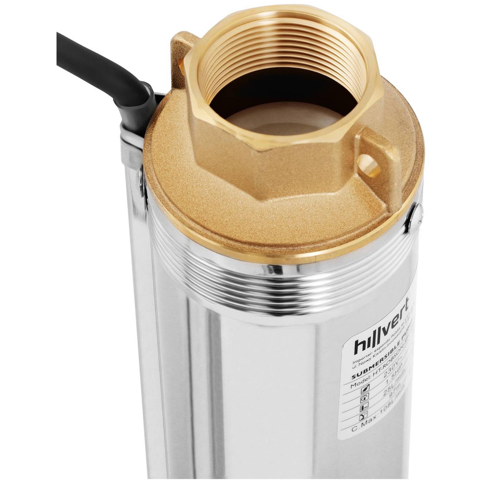 Hillvert Tiefbrunnenpumpe 4800 l/h Unterwasserpumpe 54 m sandverträglich