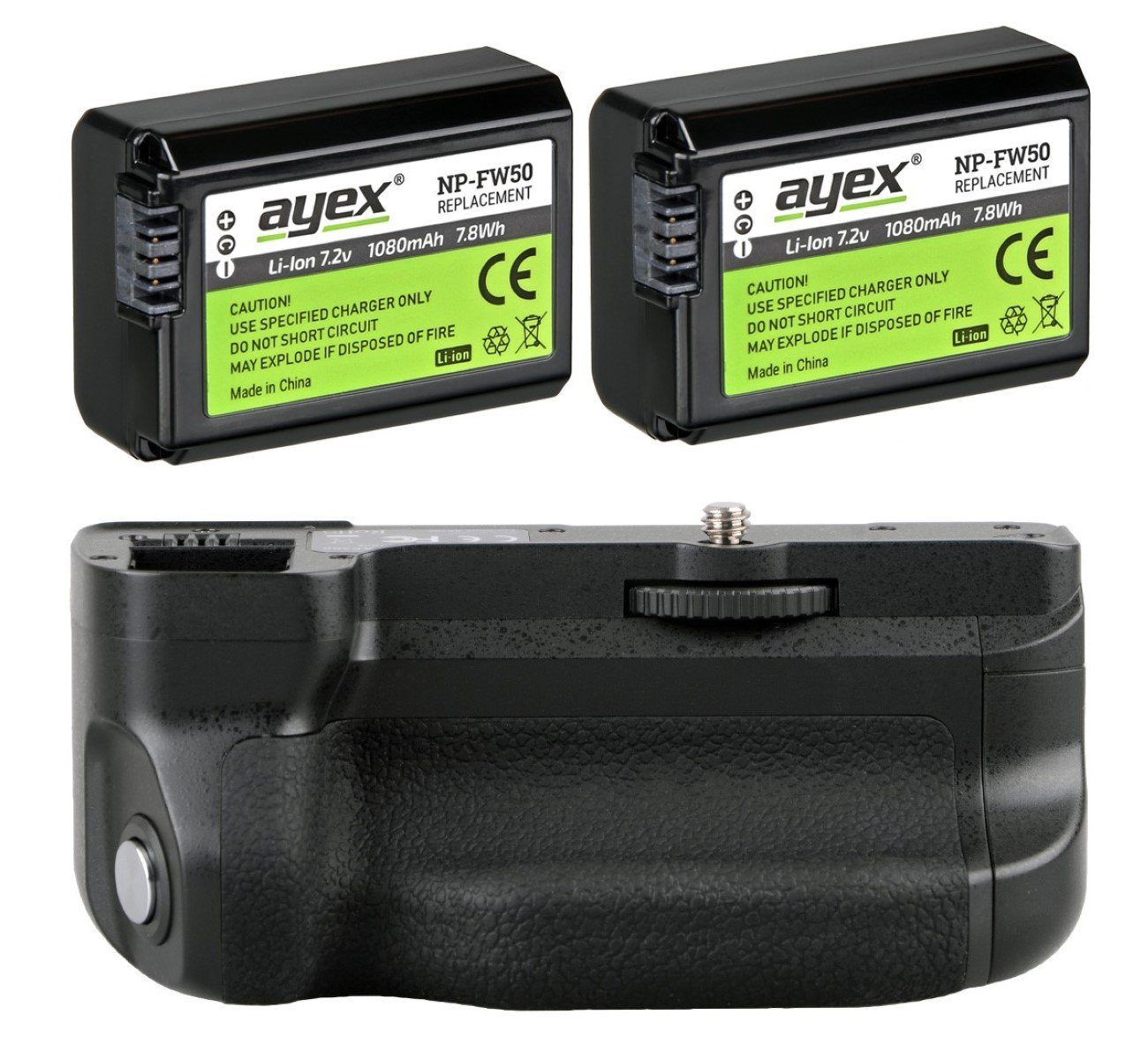 Meike Batteriegriff für Sony Alpha A6300 + 2x NP-FW50 Akku optimal für Hochformat MK-A6300