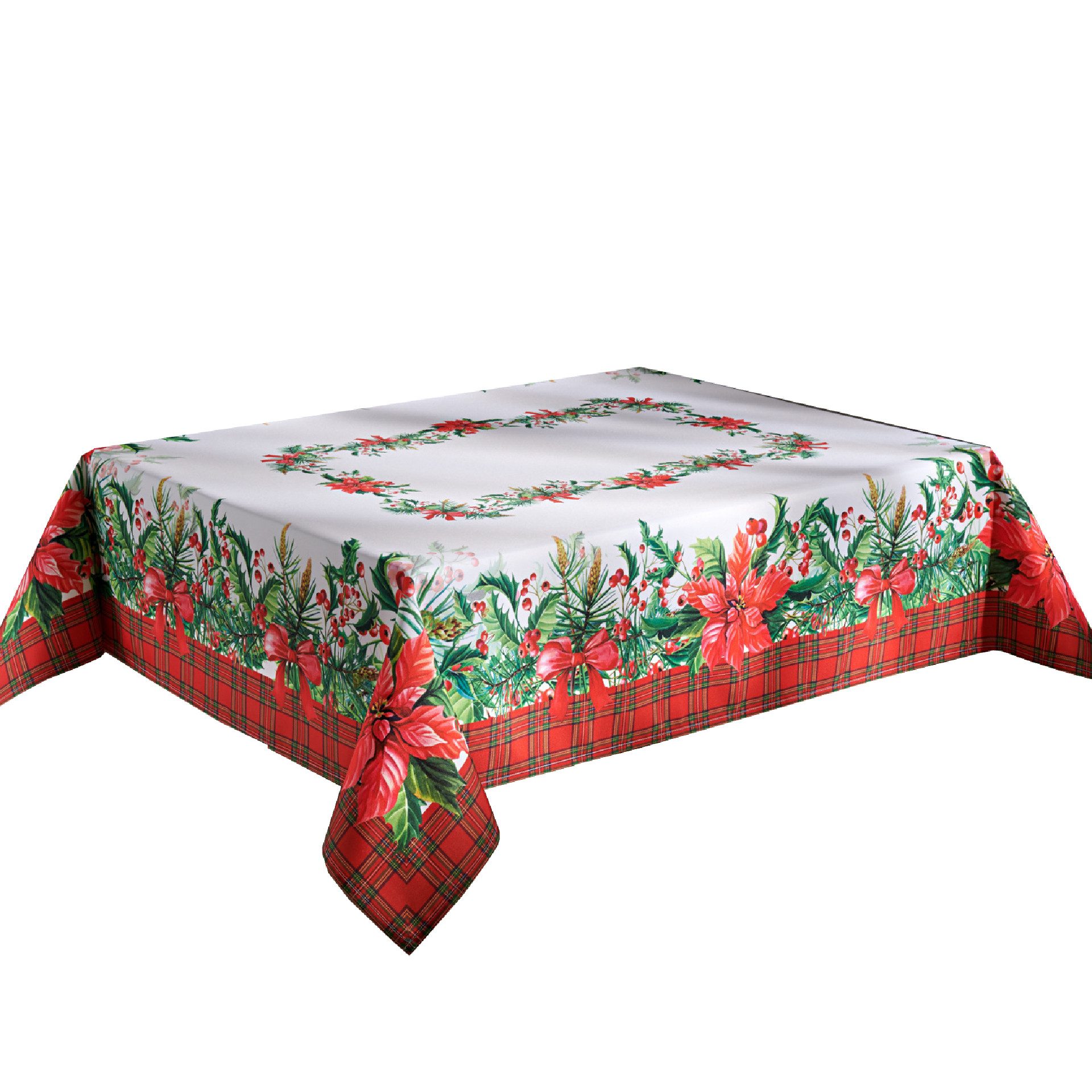 Delindo Lifestyle Mitteldecke Weihnachtssterne, Tischwäsche zu Weihnachten (1-tlg), mit Digitaldruck-Motiv