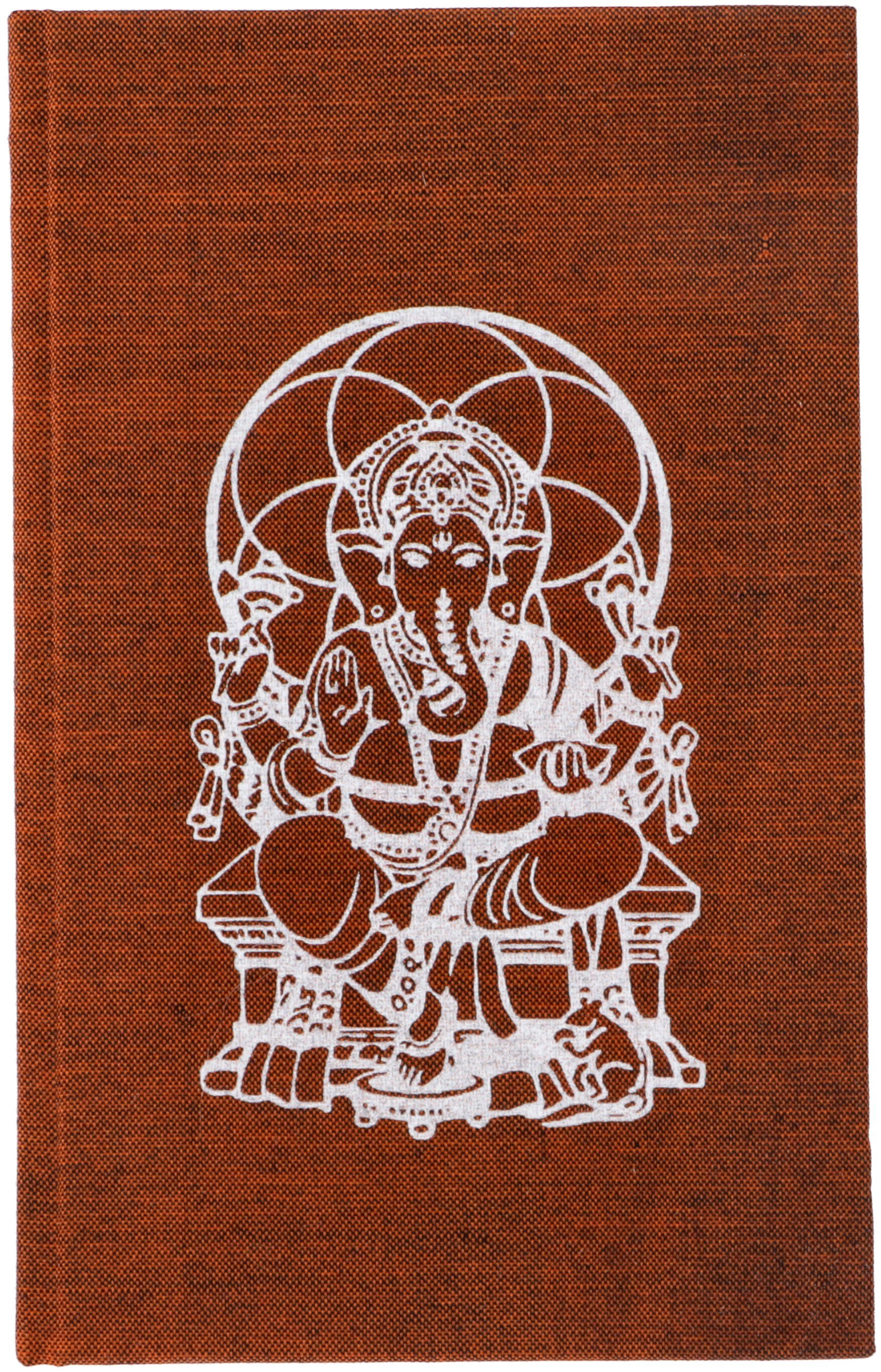 Guru-Shop Tagebuch braun Notizbuch, Tagebuch Ganesh 
