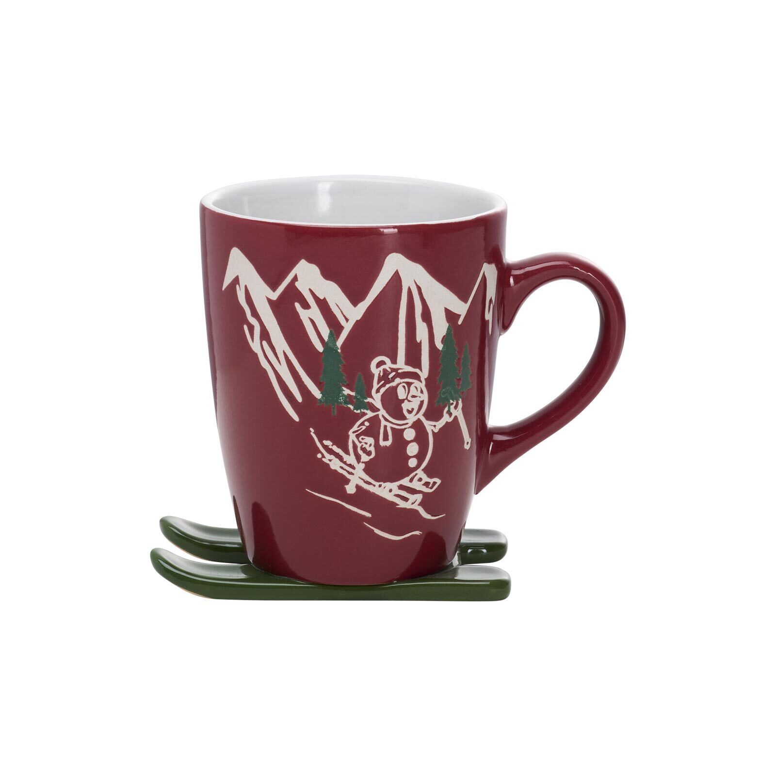 Ritzenhoff & Breker Becher Aspen Kaffeebecher auf Ski 340 ml 24er Set, 24-tlg., Steingut